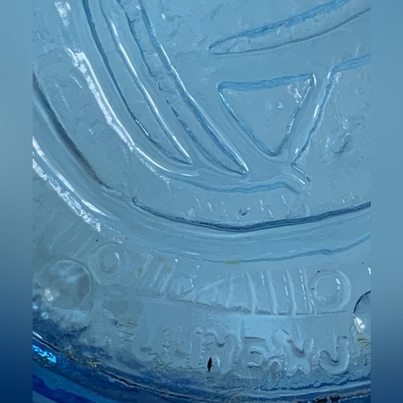 Vintage Wheaton Glass Blue Glass NULINE Individual Ashtray Sailboat - Picture 9 of 10